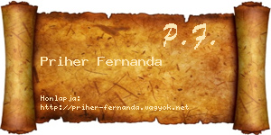 Priher Fernanda névjegykártya